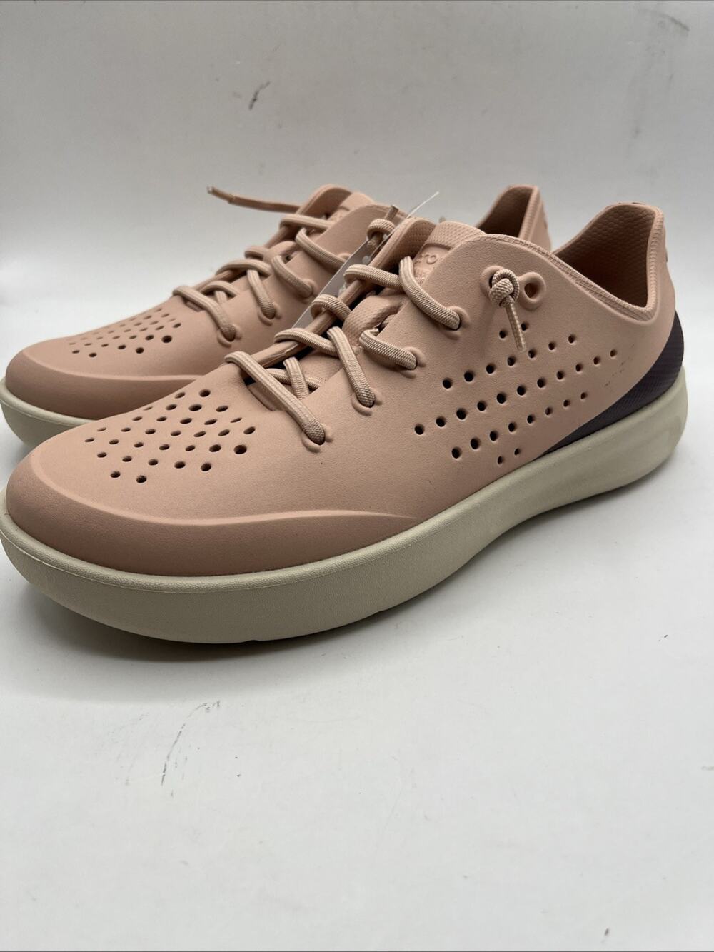 Crocs In Motion Heel Block Pacer Women’s 9 Pink Purple Slip On Literide Sneakers